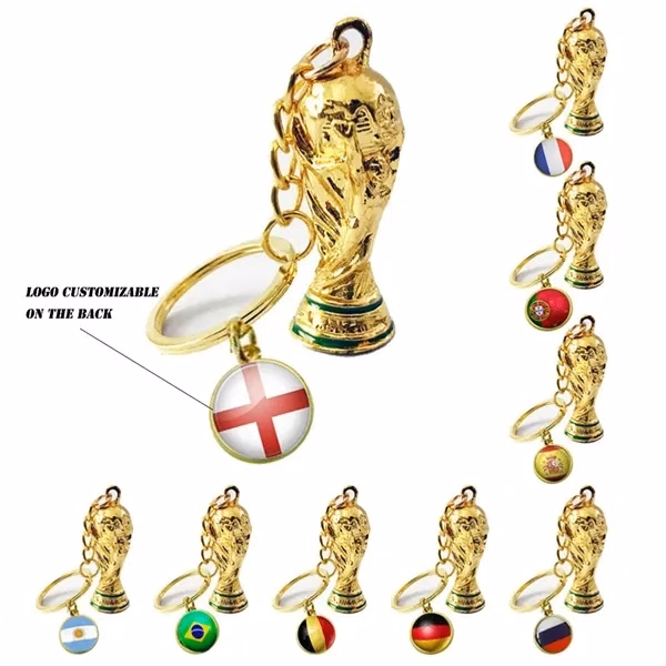 2026 FIFA World Cup Metal Trophy Keychain for Commutes, Fitness and Travel