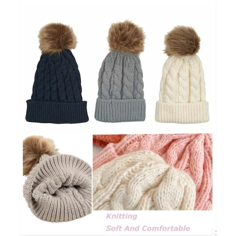 Womens Winter Beanie Cap Knit Soft Warm Hat 1