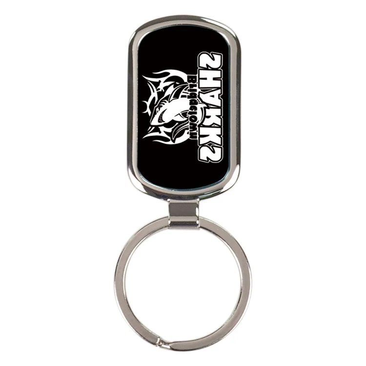 1 1/8" x 1 7/8" Black Rectangle Keychain 1