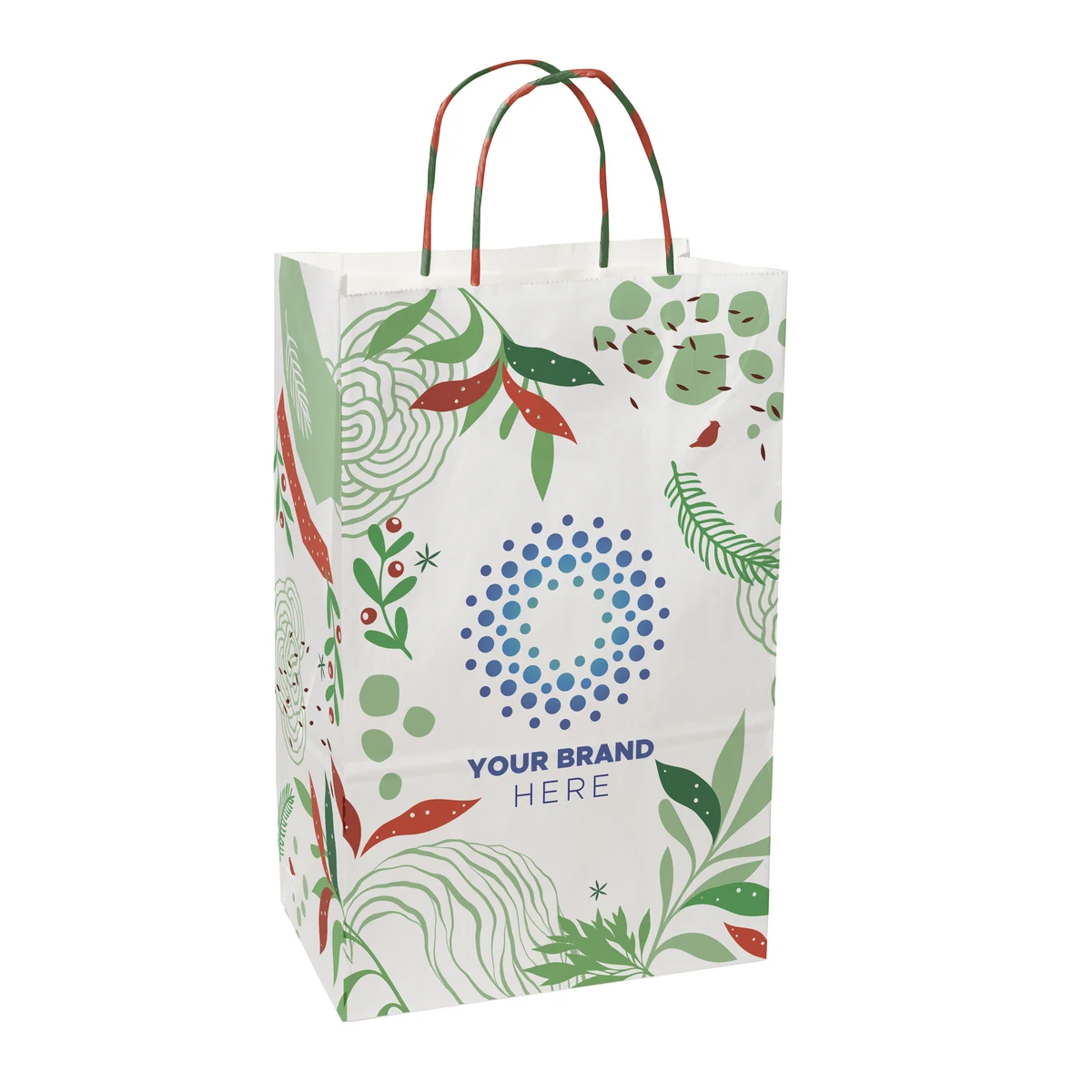 Abstract Leaves Handle Shopper Bag (8.5" x 13.375" x 5") 1