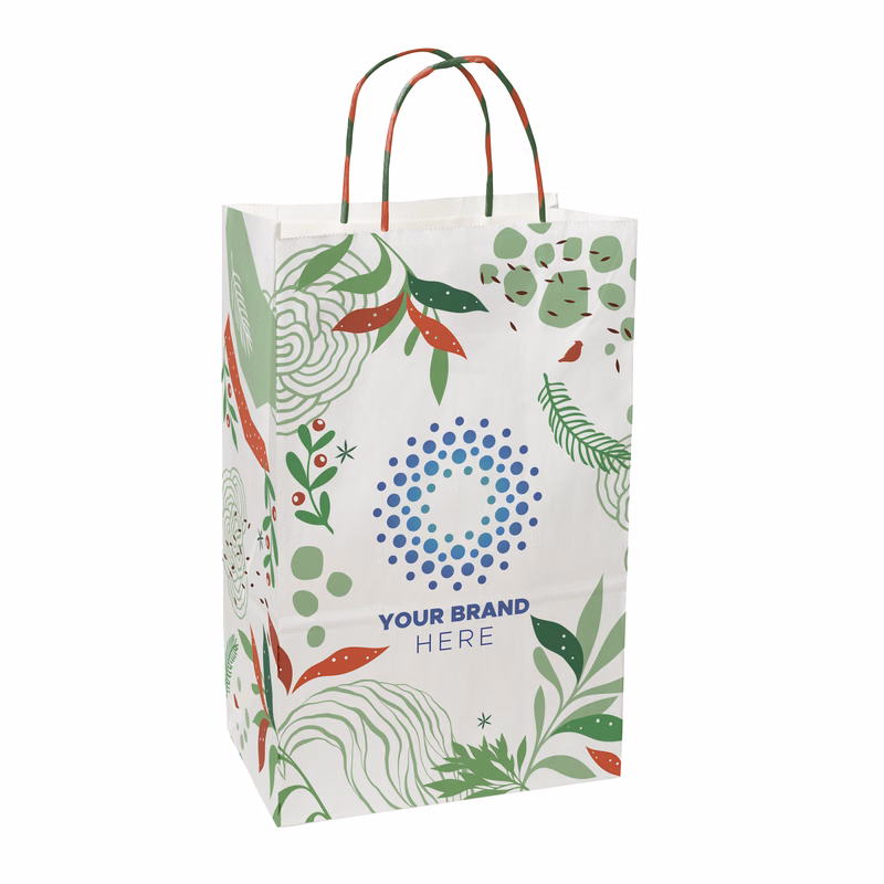 Abstract Leaves Handle Shopper Bag (8.5" x 13.375" x 5")