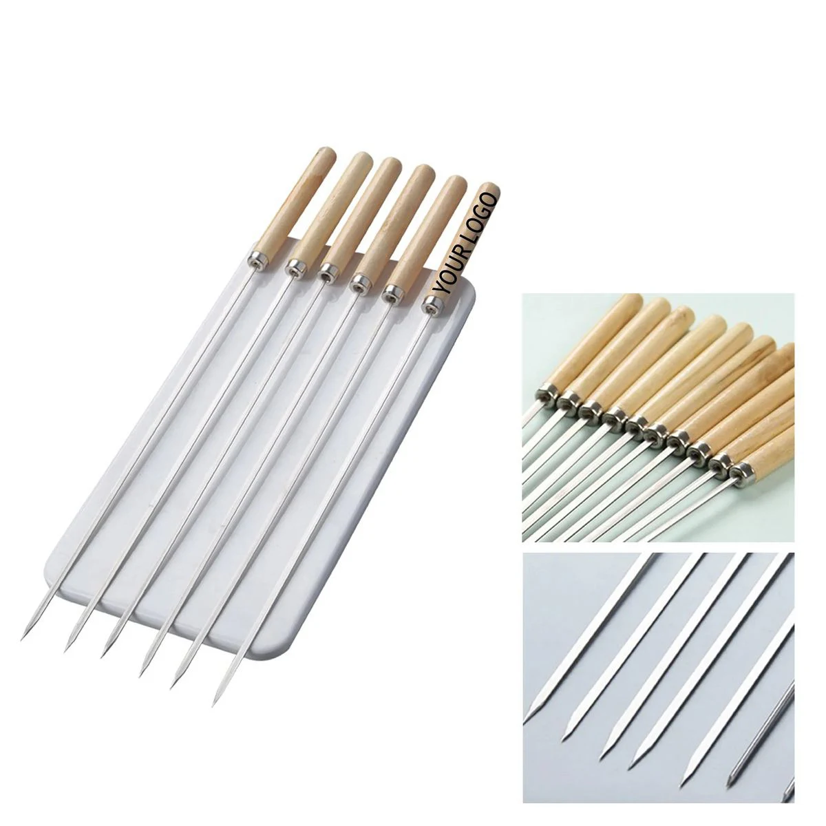Stainless Steel Skewer with Wooden Handle 1