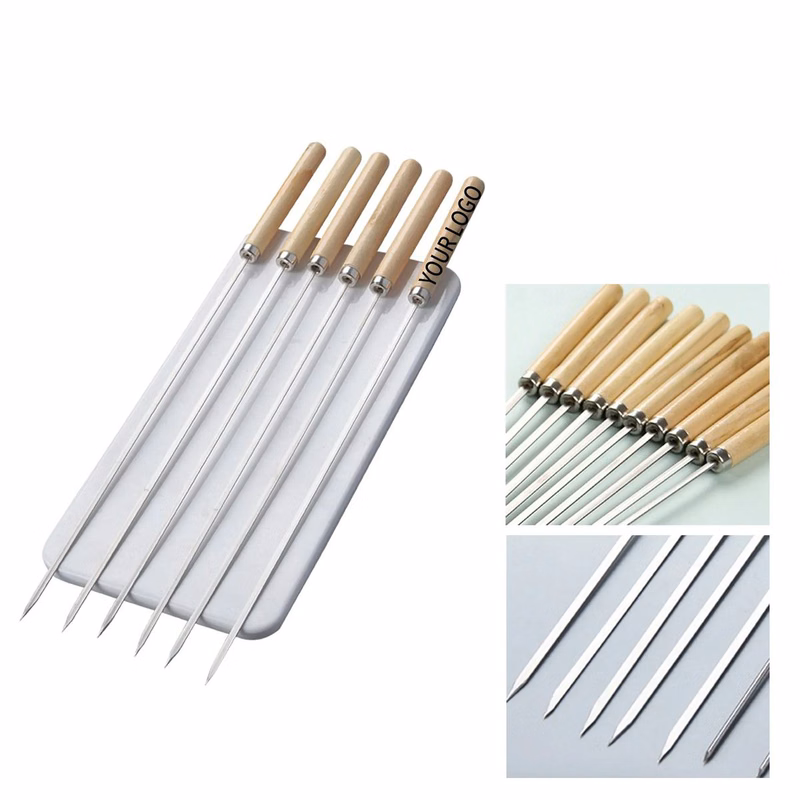 Stainless Steel Skewer with Wooden Handle