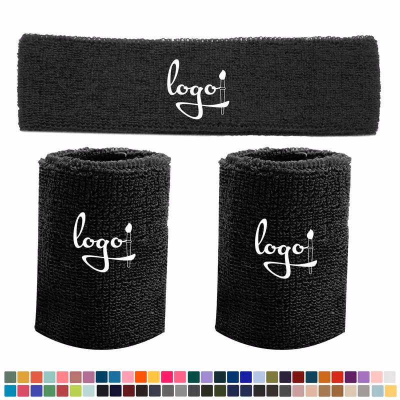 Sports Headband Wristband And Sweatband Set