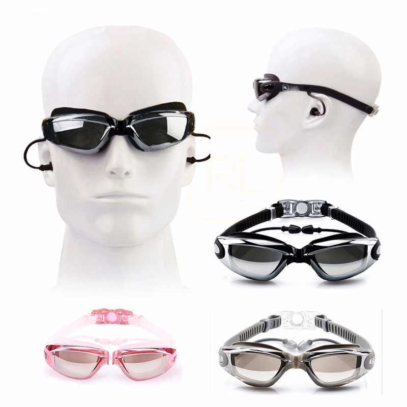 Unisex-Adult Anti-Fog Swim Goggles with Earplugs