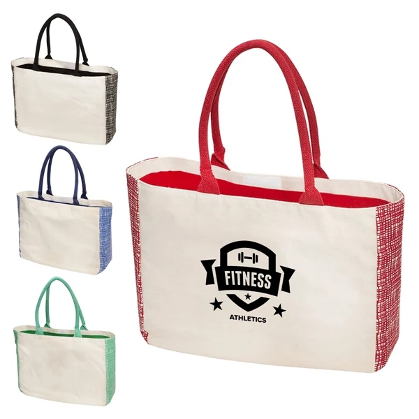Vibrant Canvas Tote with Gussets, custom tote bag with logo imprint 1