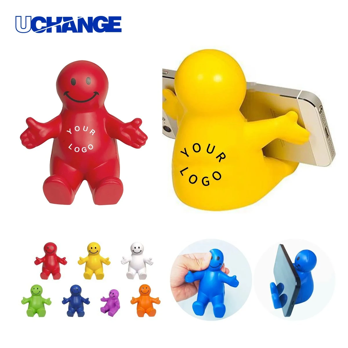 Stress Relief Phone Stand Desk Holder with Smiley Design 1