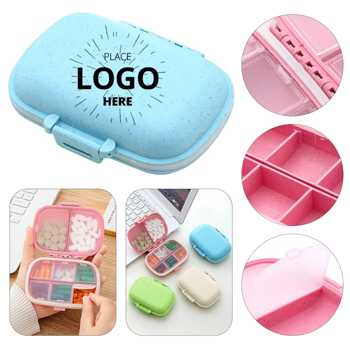 Moisture Proof 8 Grid Sealed Medicine Box 1