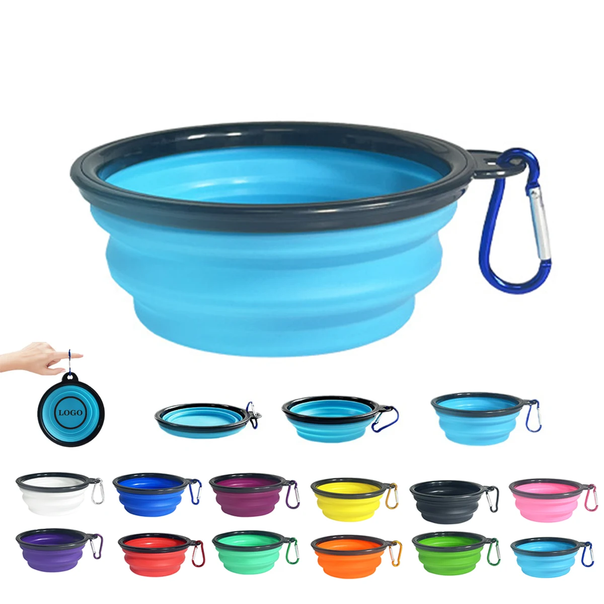 11.8oz Portable TPE Pet Bowl with Climbing Buckle 1