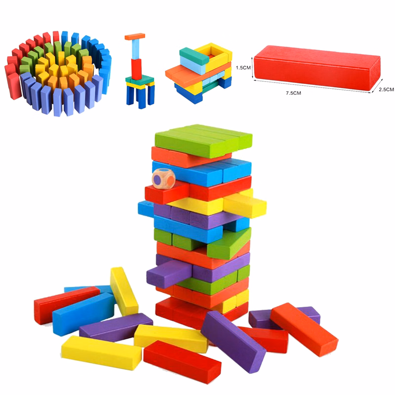 Colorful Wooden Tumble Tower