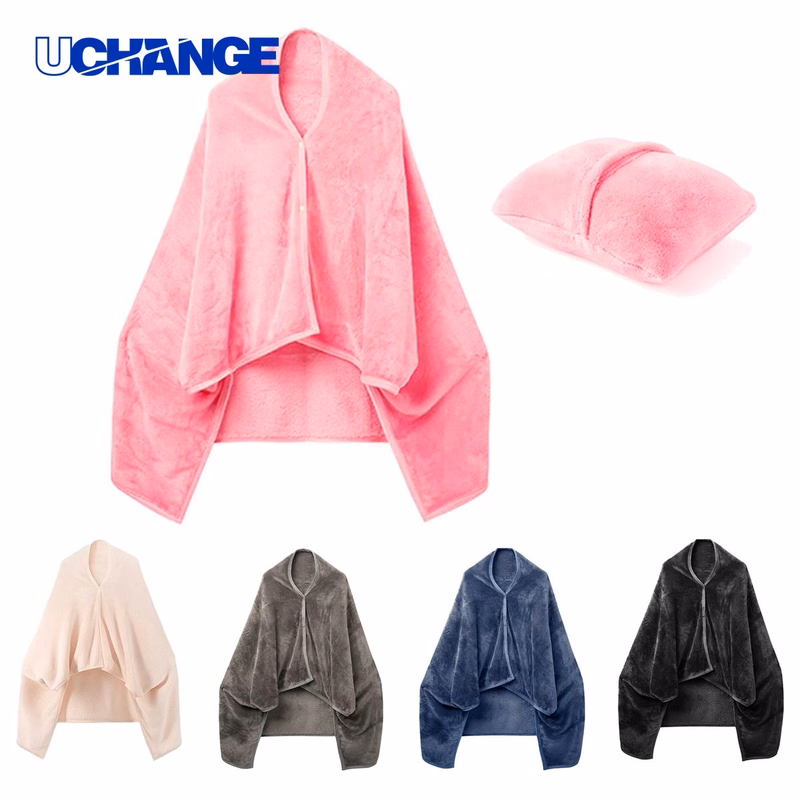 Multifunctional Travel Shawl Blanket with Storage
