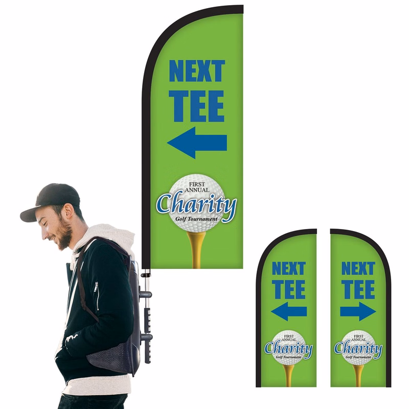 Basic Double Sided Half Drop Style Backpack Flag Kit