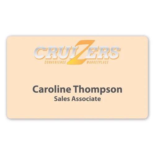 Laminated Personalized Name Badge/Tag (2.625"x4.5") Rectangle 1