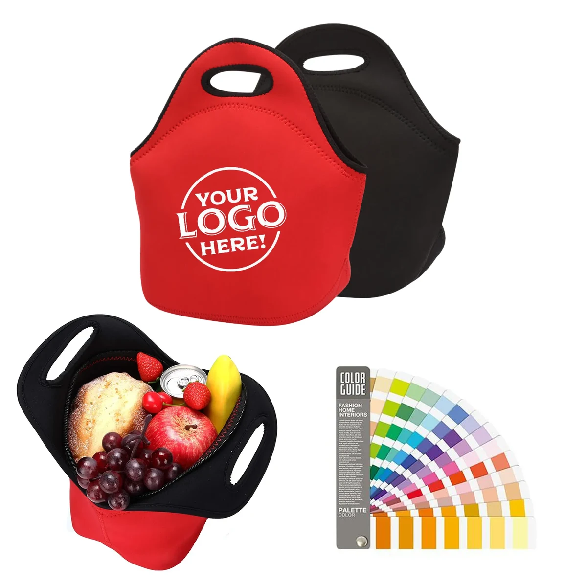 Neoprene Insulated Lunch Tote Reusable Bag with Zipper 1
