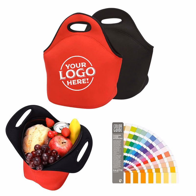 Neoprene Insulated Lunch Tote Reusable Bag with Zipper
