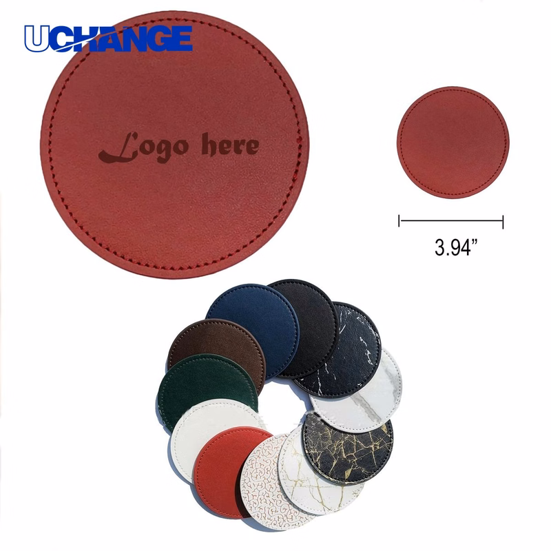PU Leather Absorbent Round Coaster