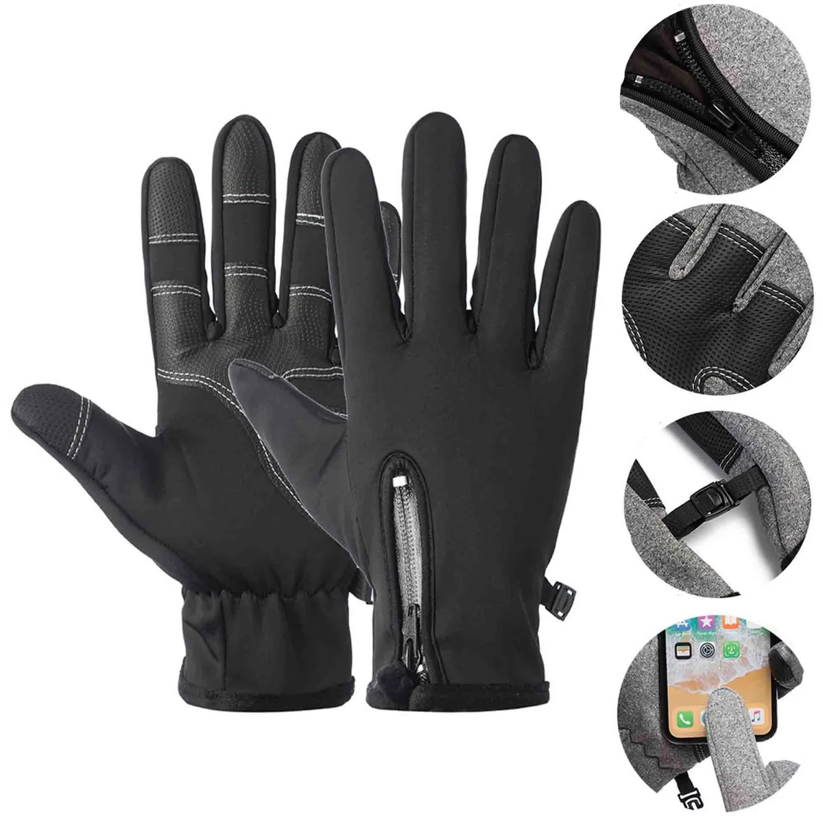 Water-Resistant Winter Glove with Gripped Palm/Fingers 1