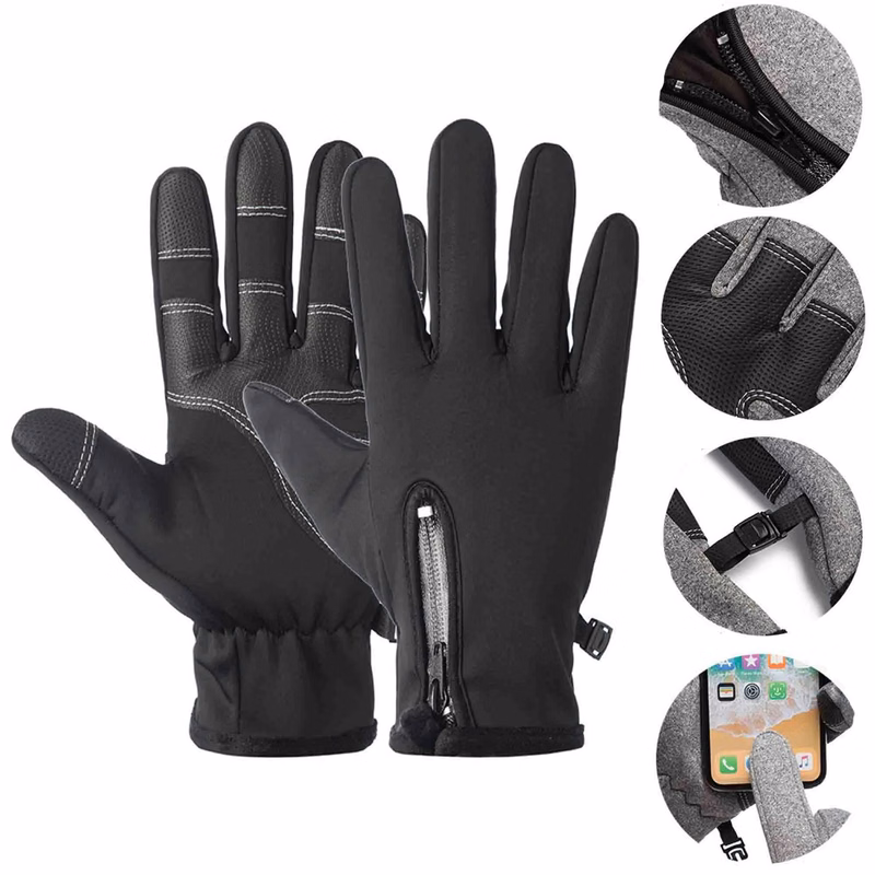 Water-Resistant Winter Glove with Gripped Palm/Fingers