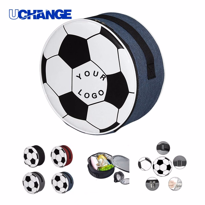 Oxford Lunch Box Bag Cooler Soccer Shape Design