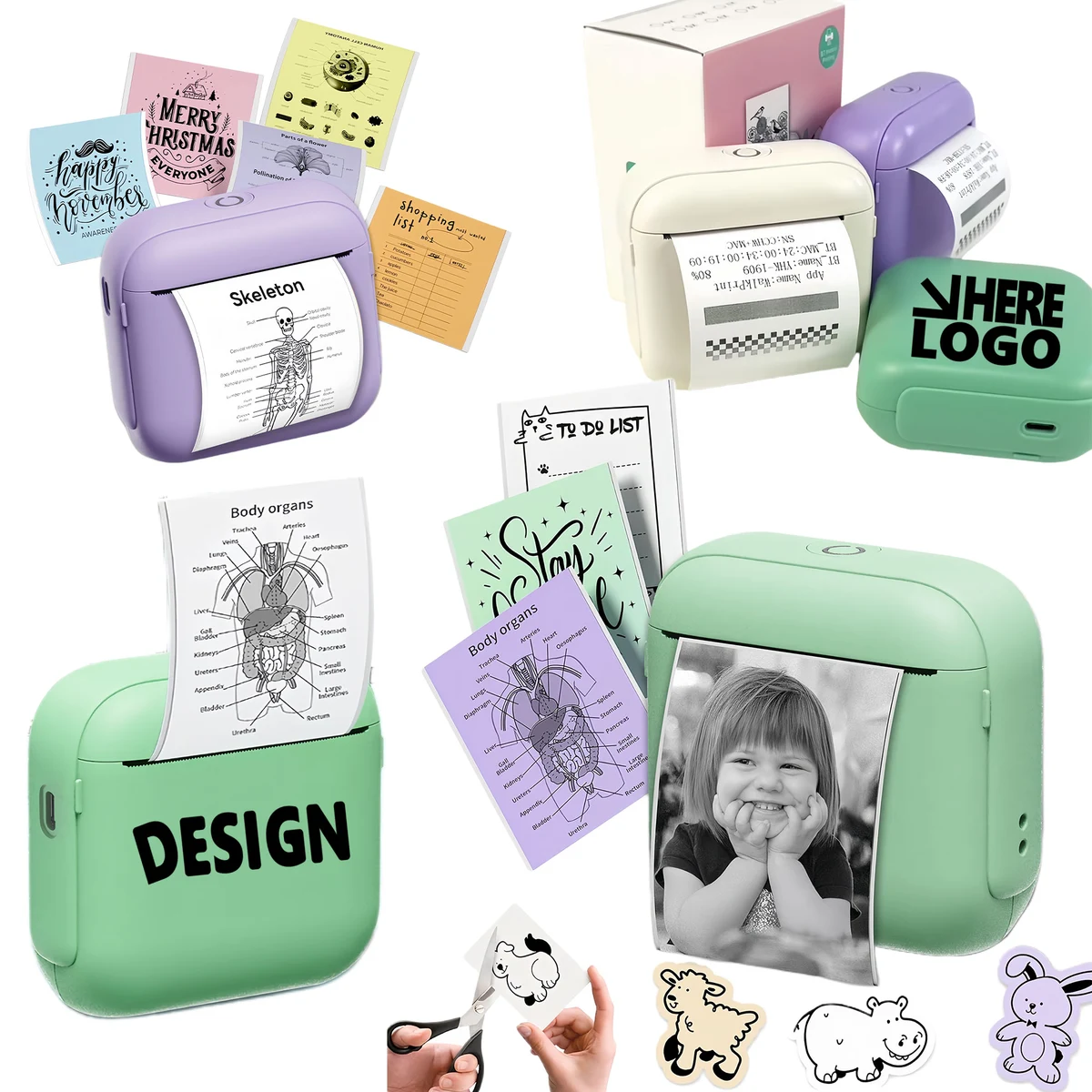 Smart Portable Mini Thermal Printer For Kids Photos Gifts 1