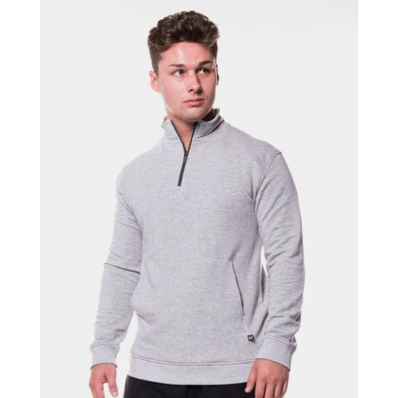 Badger Men's FitFlex French Terry Quarter-Zip Pullover - 1060, custom hoodie or sweatshirt with logo imprint 1