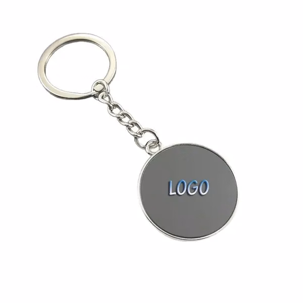 Custom Round Zinc Alloy Keychain Full Color Engraved Logo — Corporate Gifting Key Ring