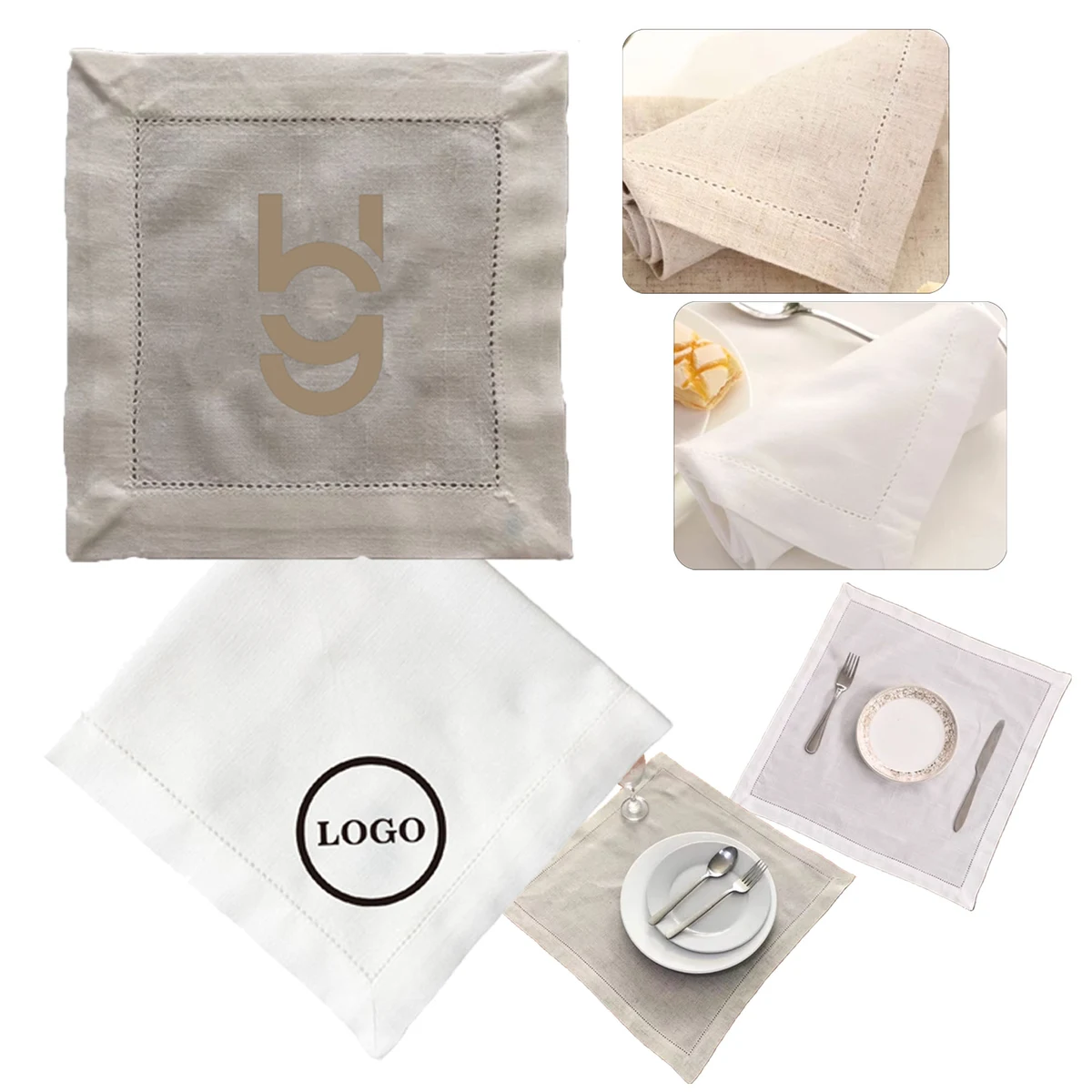 MOQ50 Square Linen Tablecloth 1