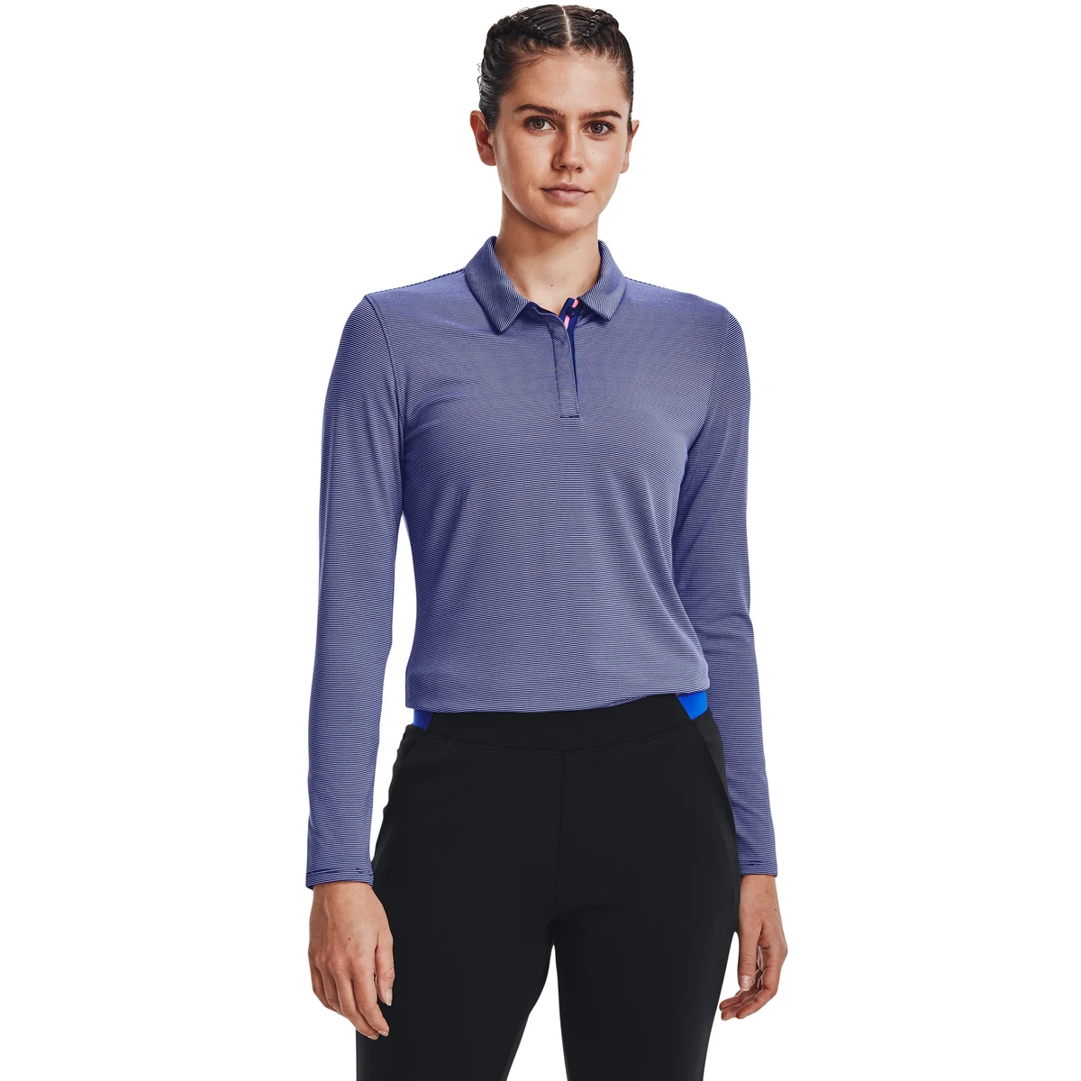 UA Zinger MicroStripe Women's Long Sleeve Polo 1