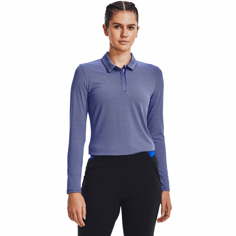 UA Zinger MicroStripe Women's Long Sleeve Polo