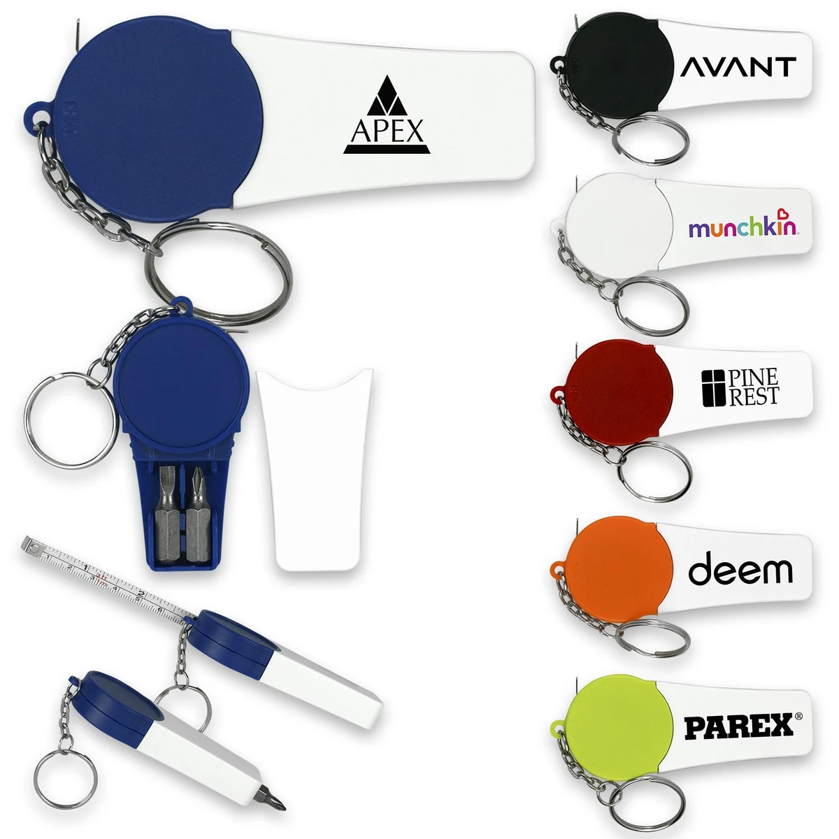 Retractable 3 ft Tool Combo Keychain with Logo 1