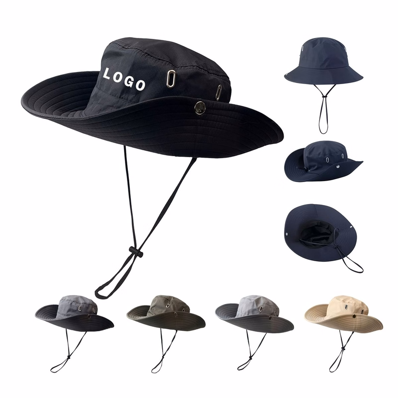 Adjustable Wide Brim Drawstring Sun Hat