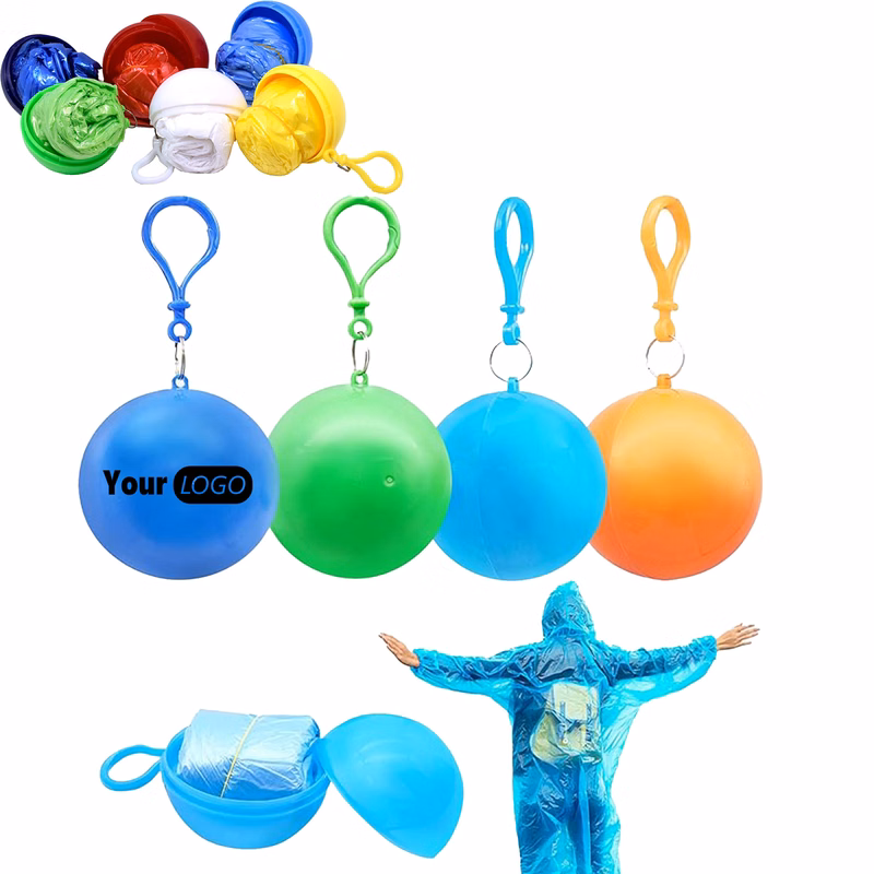 Portable Disposable Emergency Raincoats With Ball