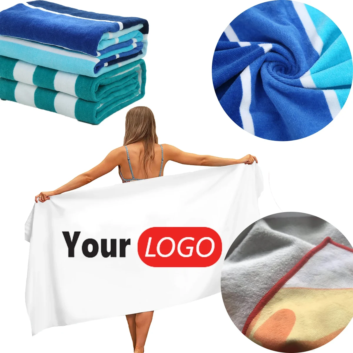 Full Color Printed Terylene Cotton Summer Beach Sport Towel 1