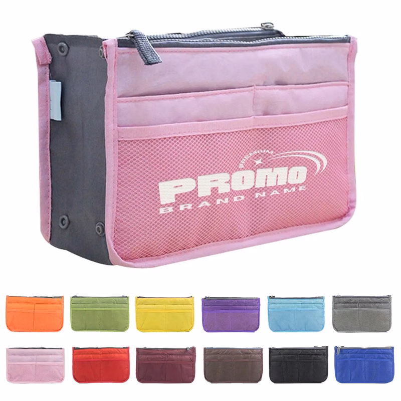 13 Pockets Insert for Handbag Nylon Travel Organizer Bag