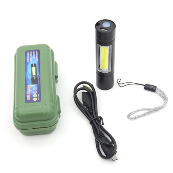 Mini Rechargeable Cob Torch Zoom LED Flashlight 1