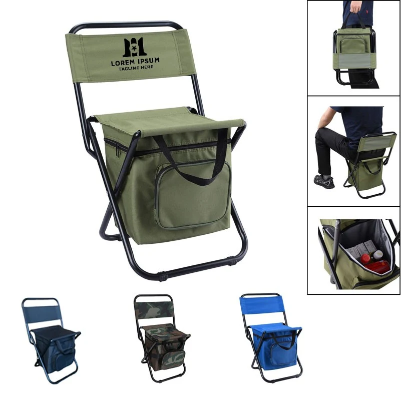 Portable Folding Camping Chair with Cooler Bag 1