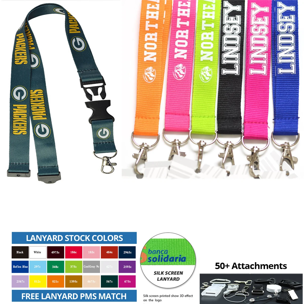 Custom 1" Polyester Lanyard - Silk Screen 1