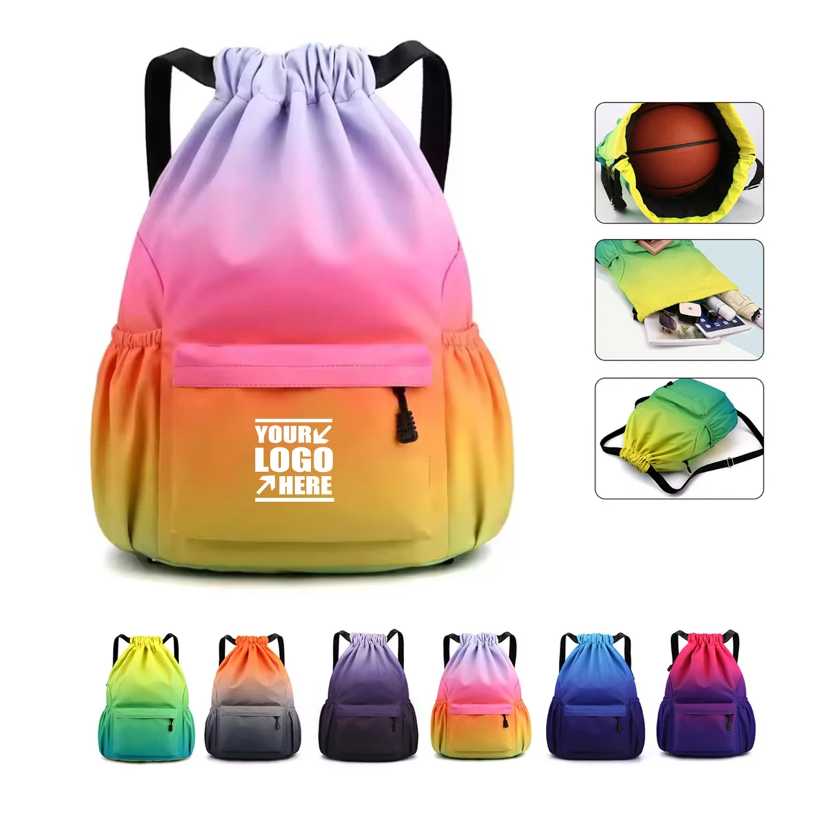 Knapsack Sports Gym Drawstring Backpack 1