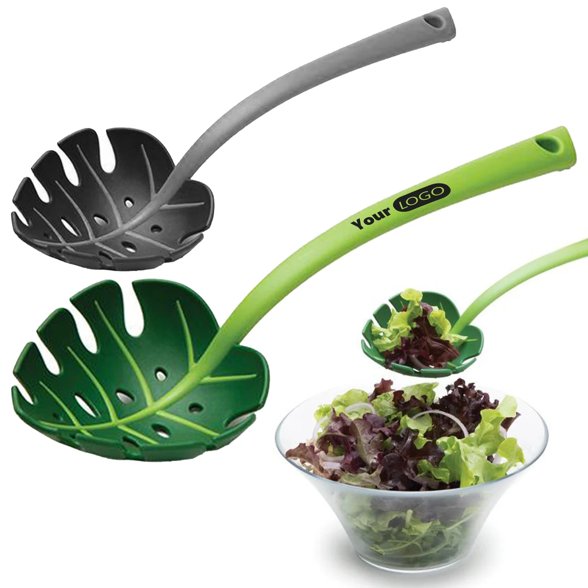 Polypropylene Creative Green Leaf Spoon 1