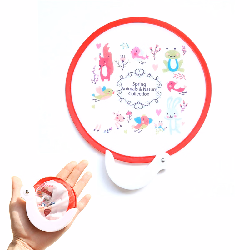 Round Folding Handle Fan