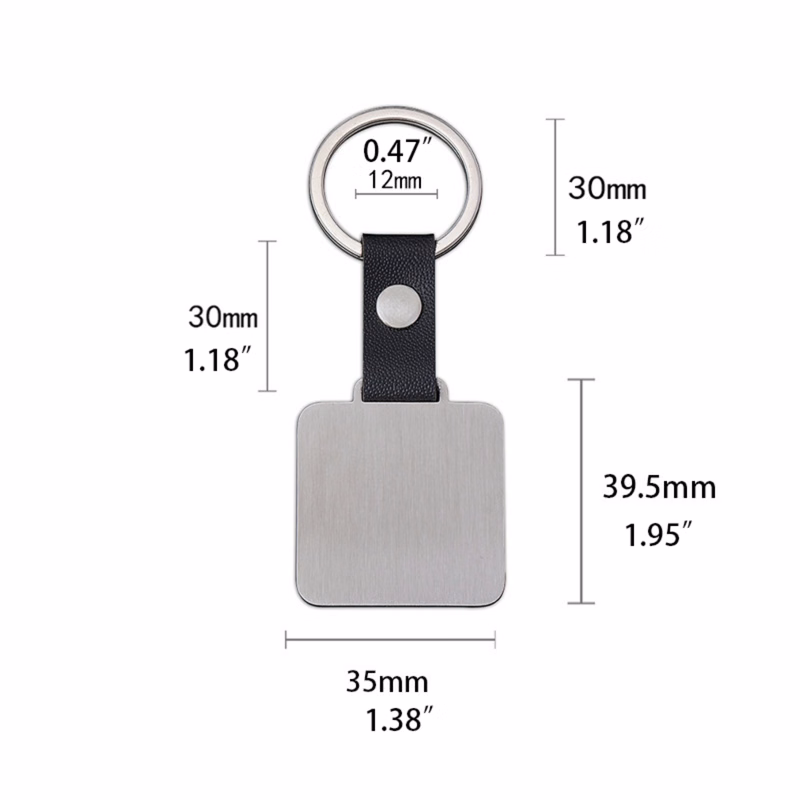 Square Metal Key Chain