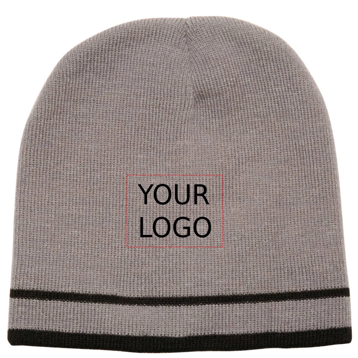 Double Stripe Acrylic Knit Beanie 1