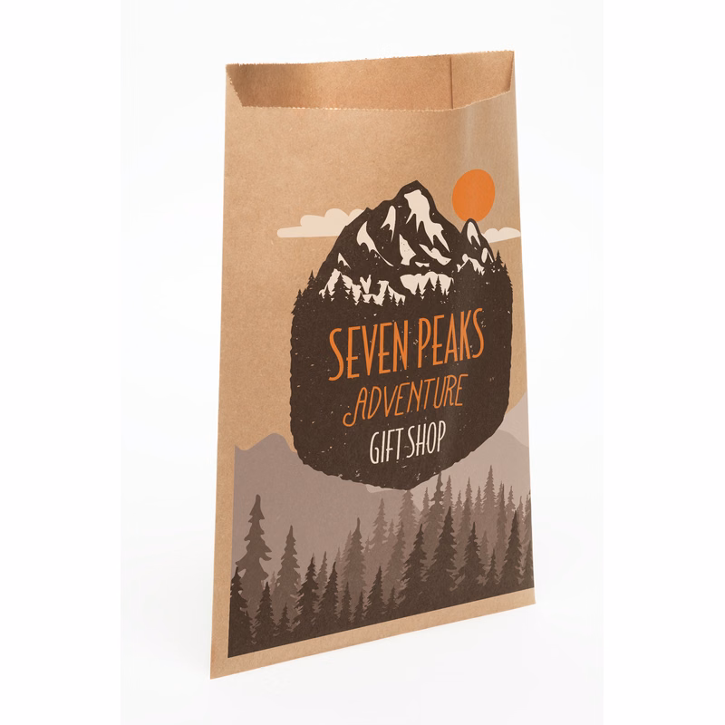 Digital Full Color 2-Sided Natural Merchant Paper Bag (7.5" x 10")
