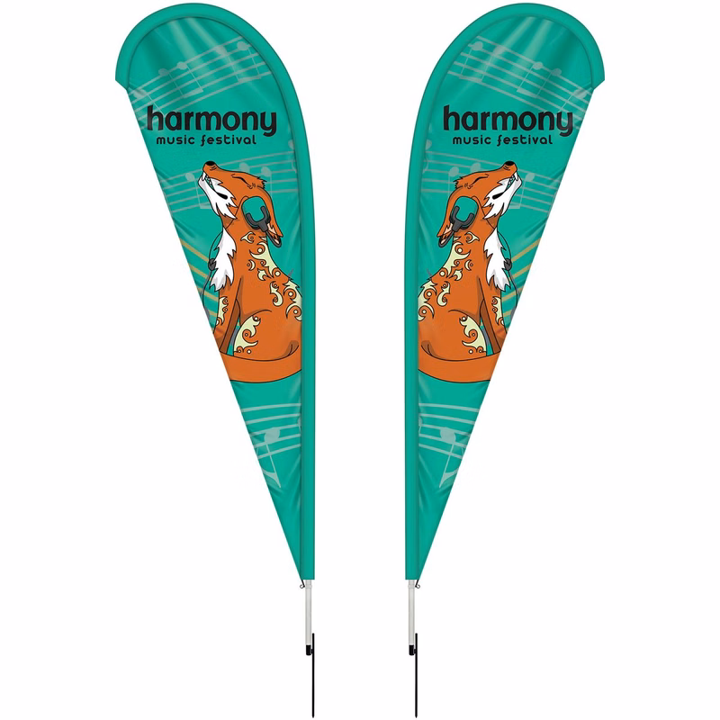 10' Double Sided Teardrop Banner w/ Premium Hardware & Spike