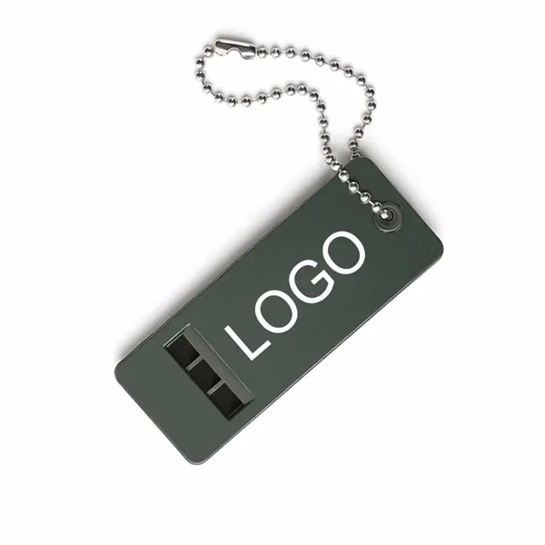 Custom 120 Decibel Emergency Whistle — Flat Card Keychain Design — Outdoor Survival Essential