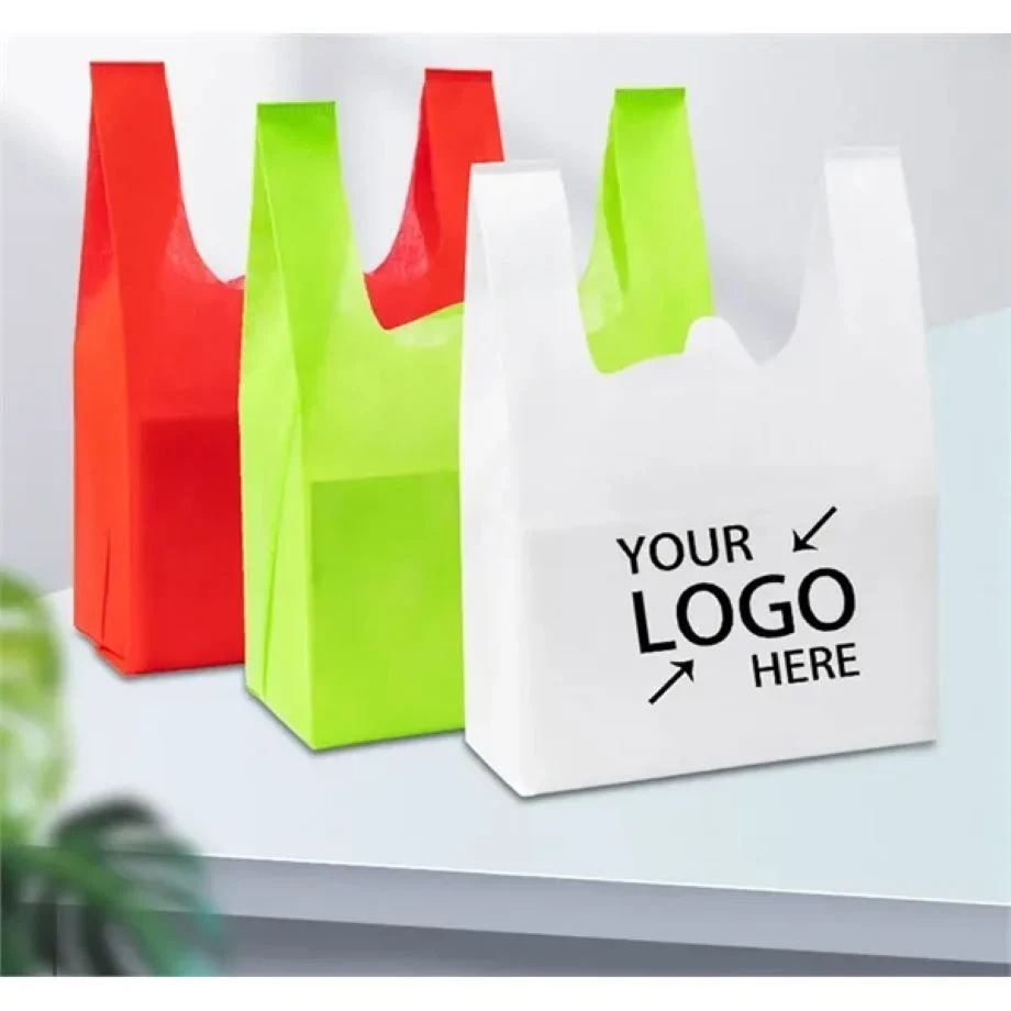 Reusable Durable Non Woven Grocery T Shirt Shopping Bags 1
