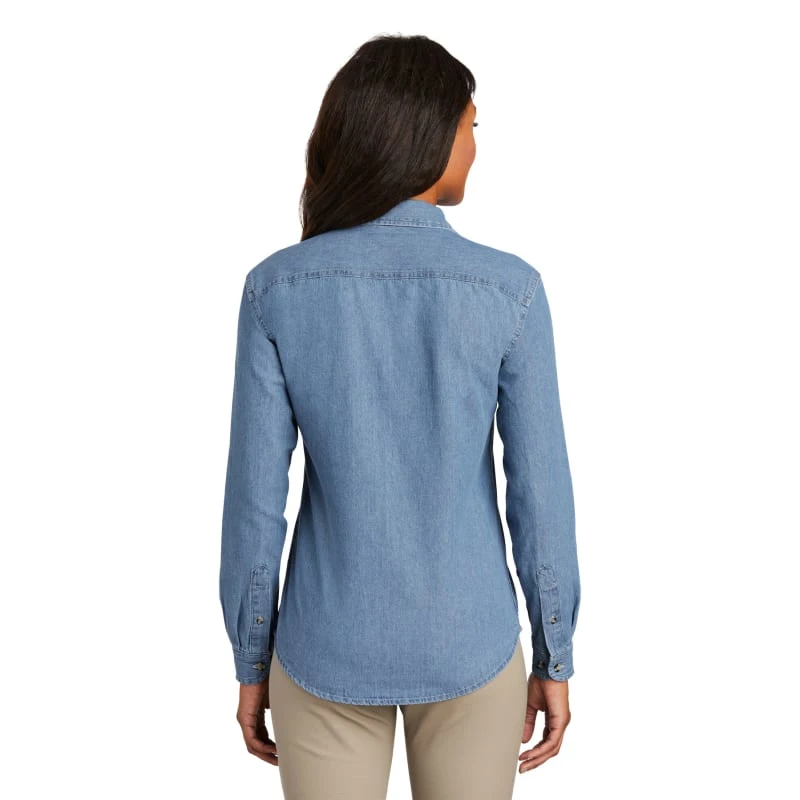 Port & Company Women's Long Sleeve Value Denim Shirt. 1
