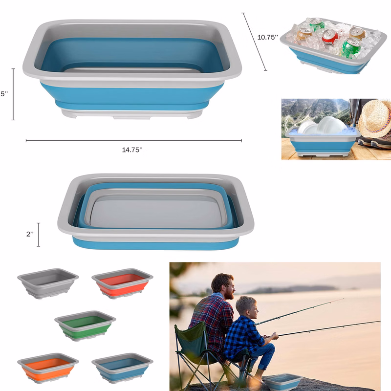10L Portable Outdoors Collapsible Multiuse Wash Bin