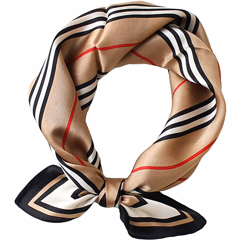 Double Printed Reversible Mulberry Square Silk Scarf
