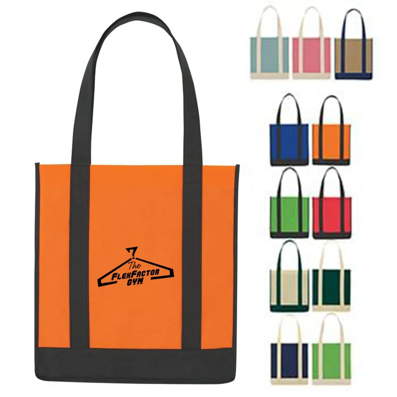 Non-Woven Two-Tone Shopper Tote Bag 1